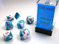 Gemini® Polyhedral Astral Blue-White/red 7-Die Set RPG DND