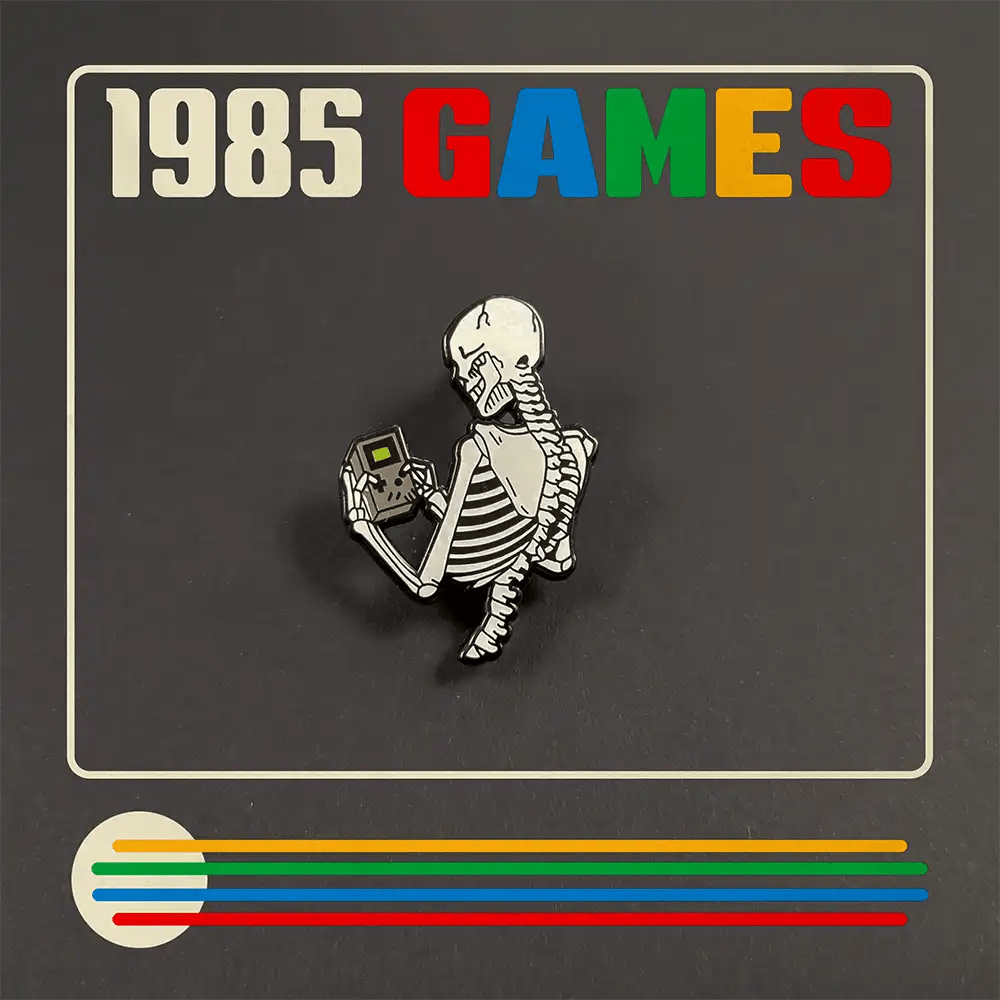 Enamel Gamer Pin: Skeleton Gametoy