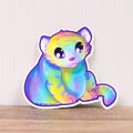 Chunky Rainbow Tiger matte vinyl sticker