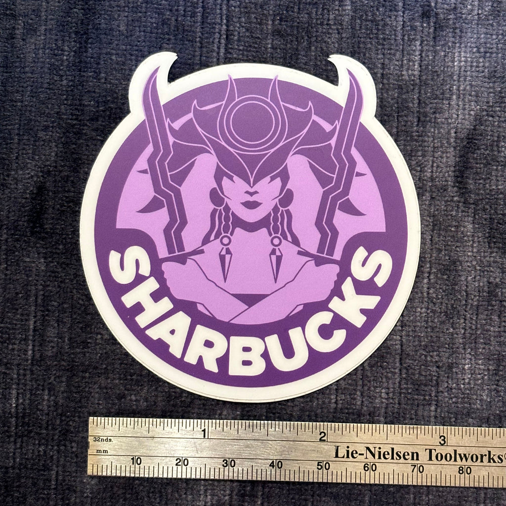 Sharbucks Vinyl Sticker – Brewed in Darkness by the Lady of Loss