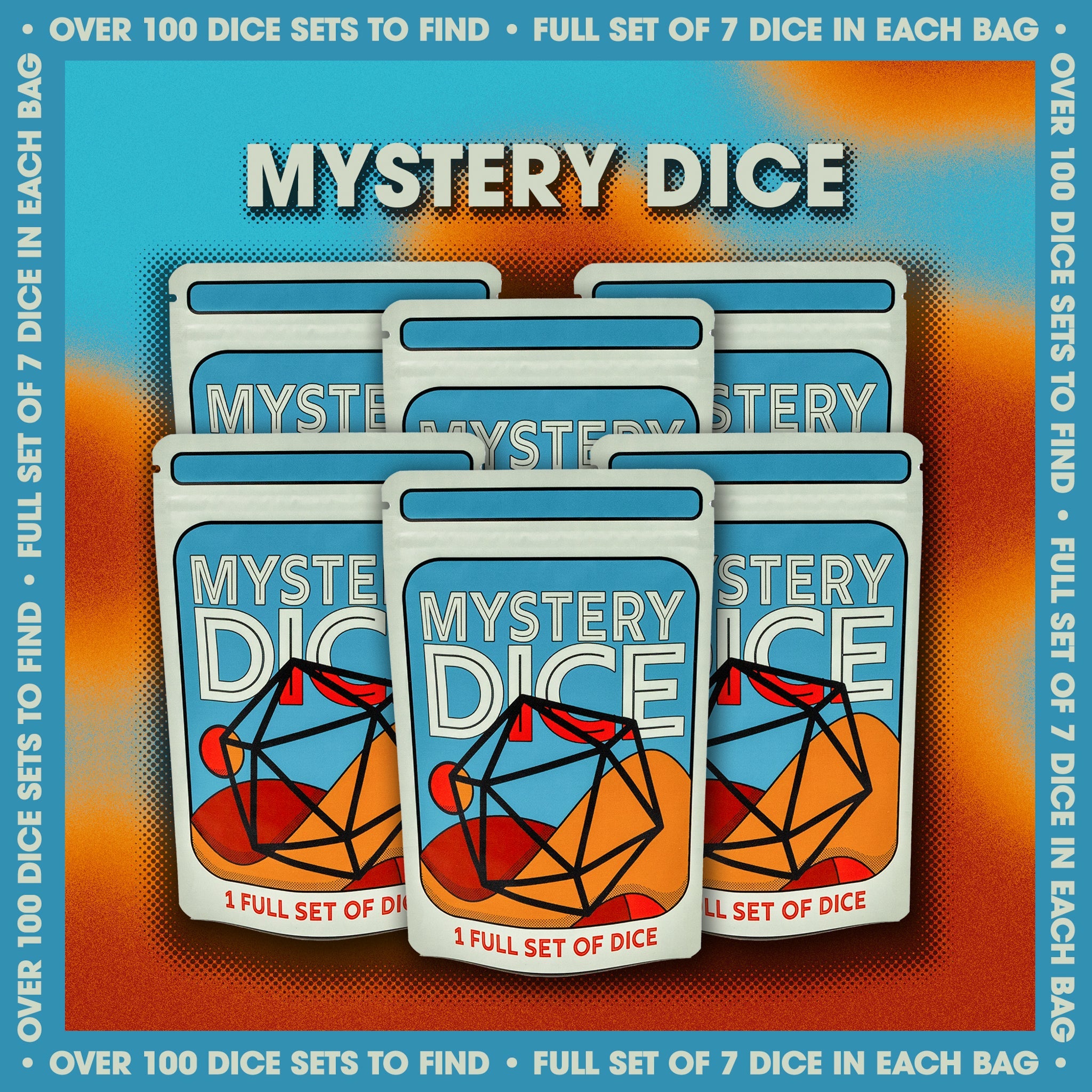 Mystery Dice 6 Pack - Six Sets of TTRPG Dice. No Duplicates!