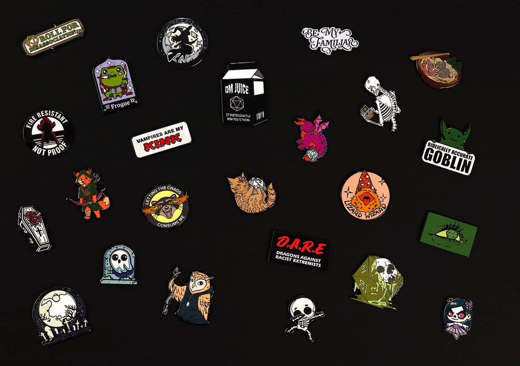 Premium Mystery Dice - A Full Set of Dice Plus Pin and Sticker