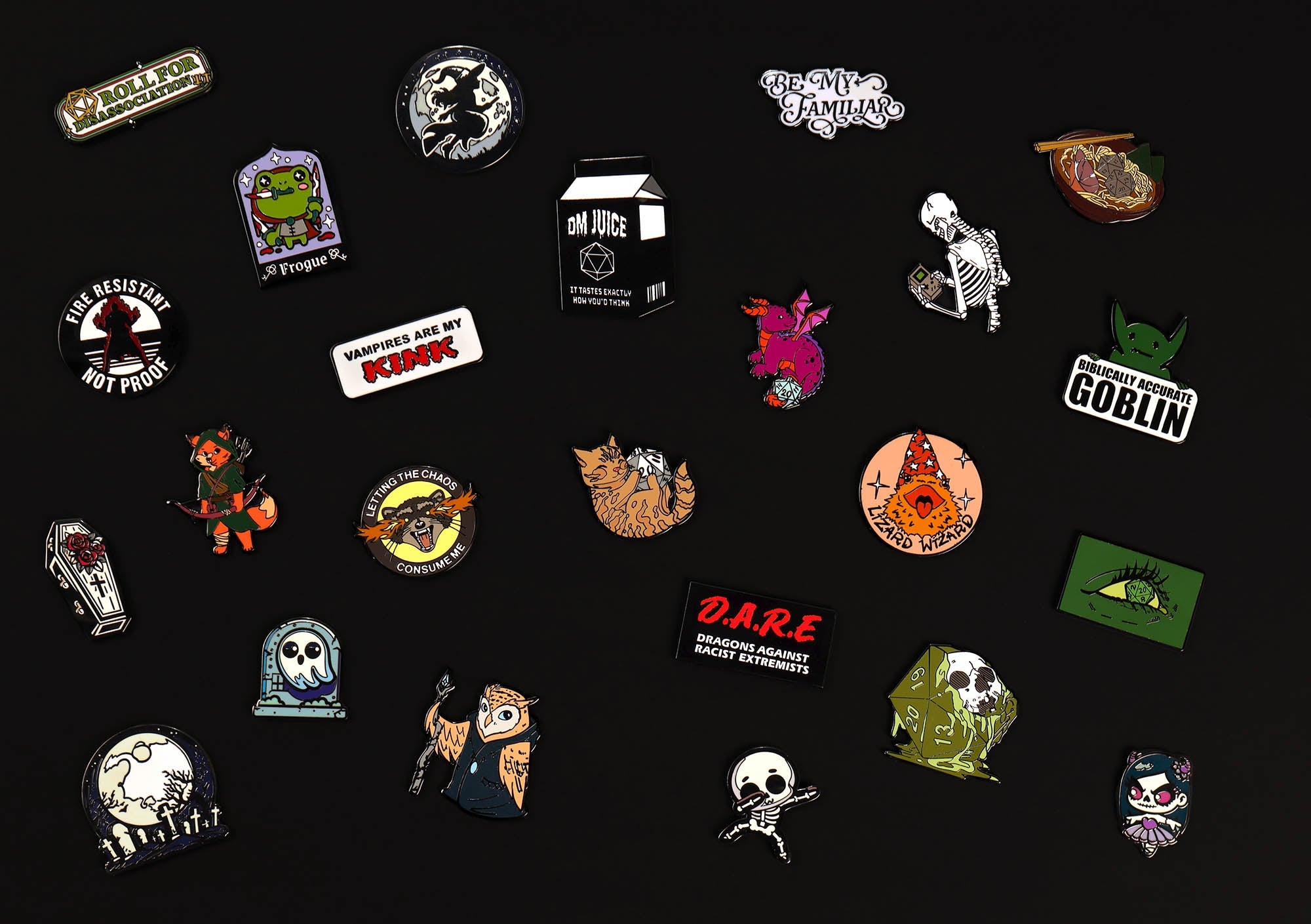 Premium Mystery Dice - A Full Set of Dice Plus Pin and Sticker