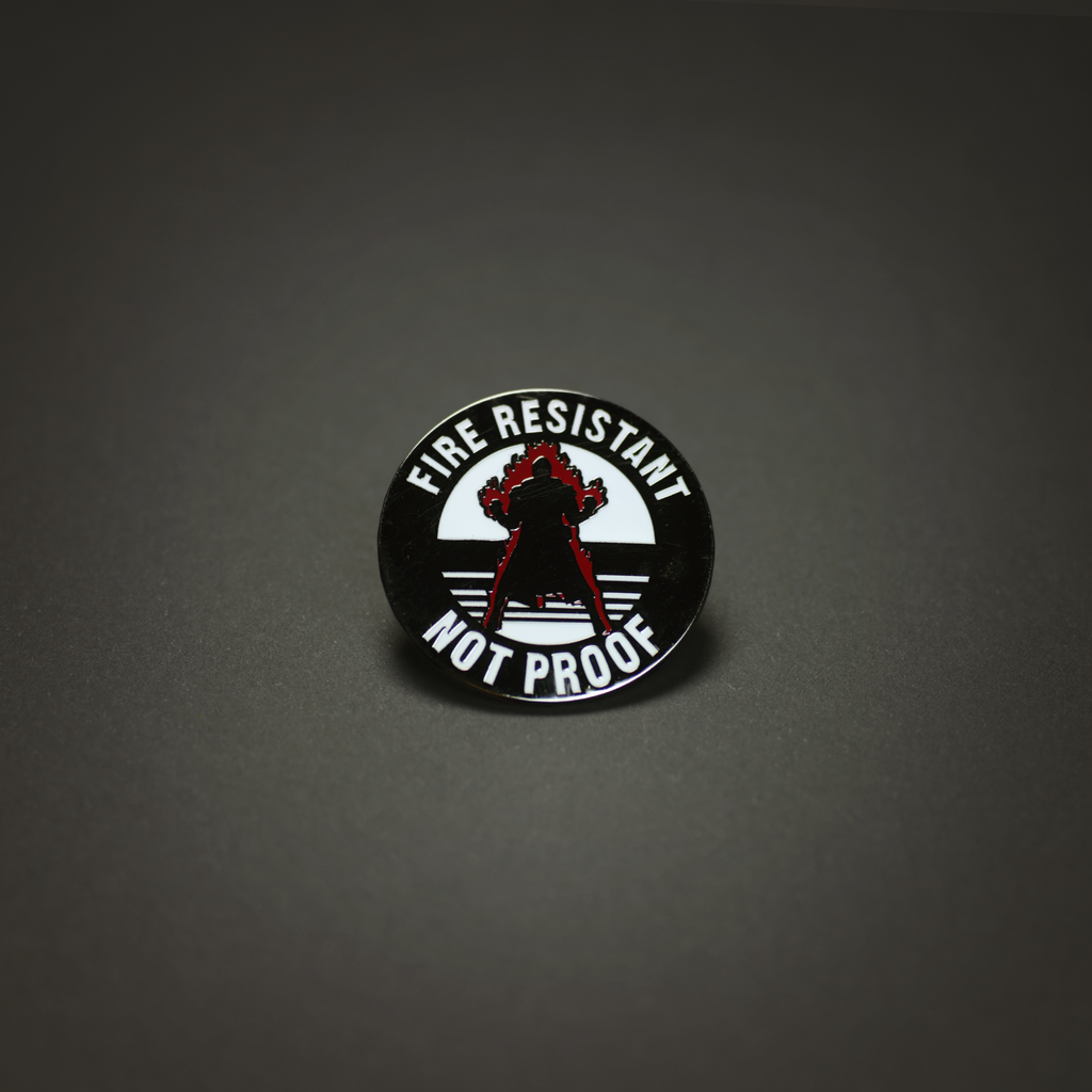 Enamel Gamer Pin: Fire Resistant
