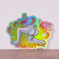 Spicy Nightcrawler holographic vinyl sticker