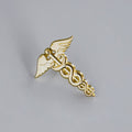 Gold Caduceus Enamel Pin