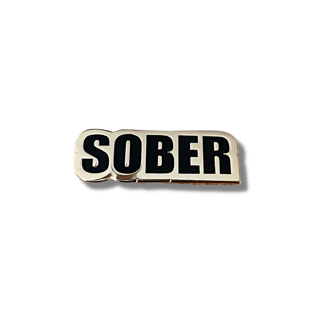 Gold Enamel Pin - Hard Enamel Sober Awareness Lapel Accessory, 1.25 Inch
