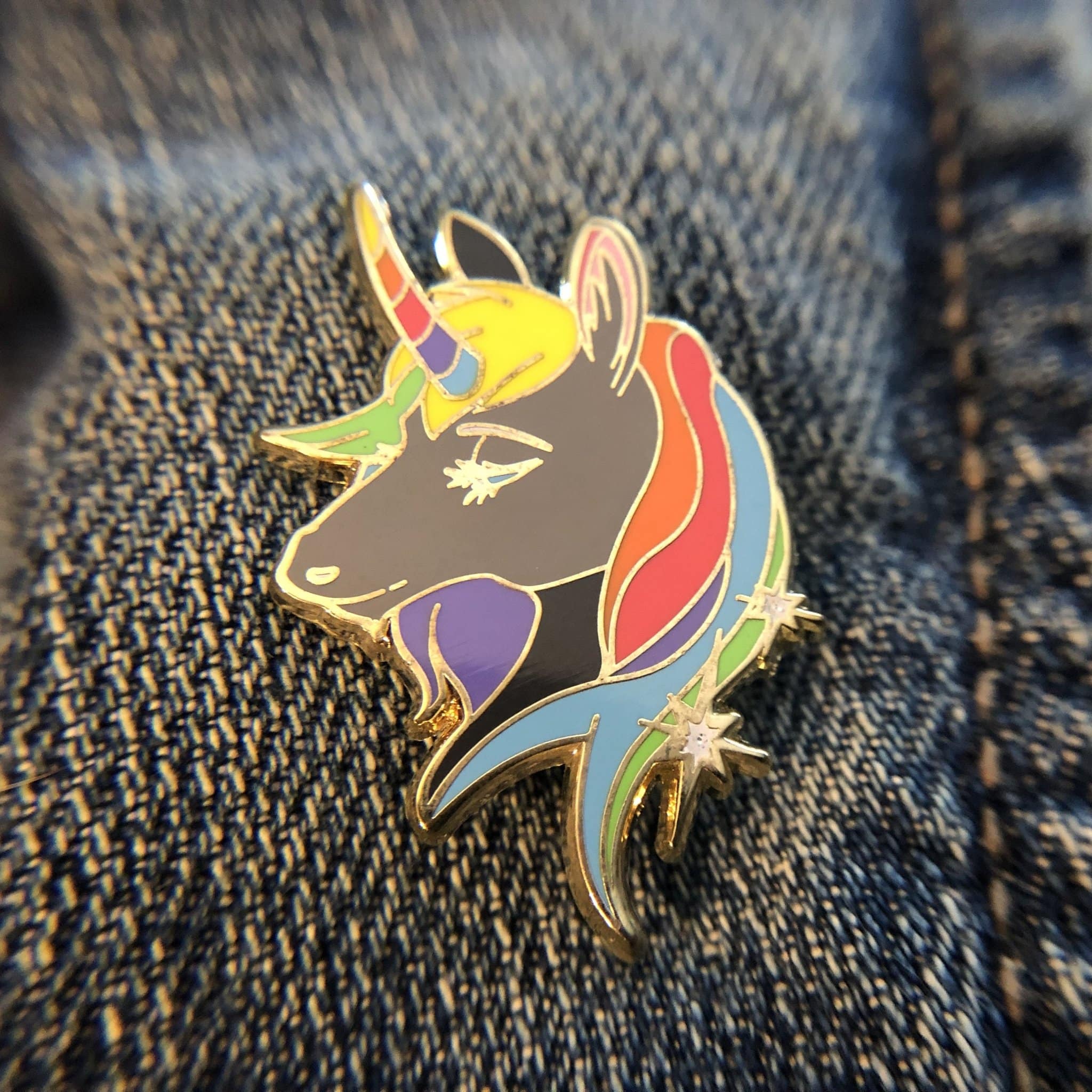 Gray Unicorn Enamel Pin