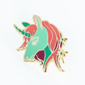 Green and Red Unicorn Enamel Pin