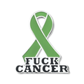 Lime Cancer Ribbon Pin - Hard Enamel Lapel Pin With Rubber Backing