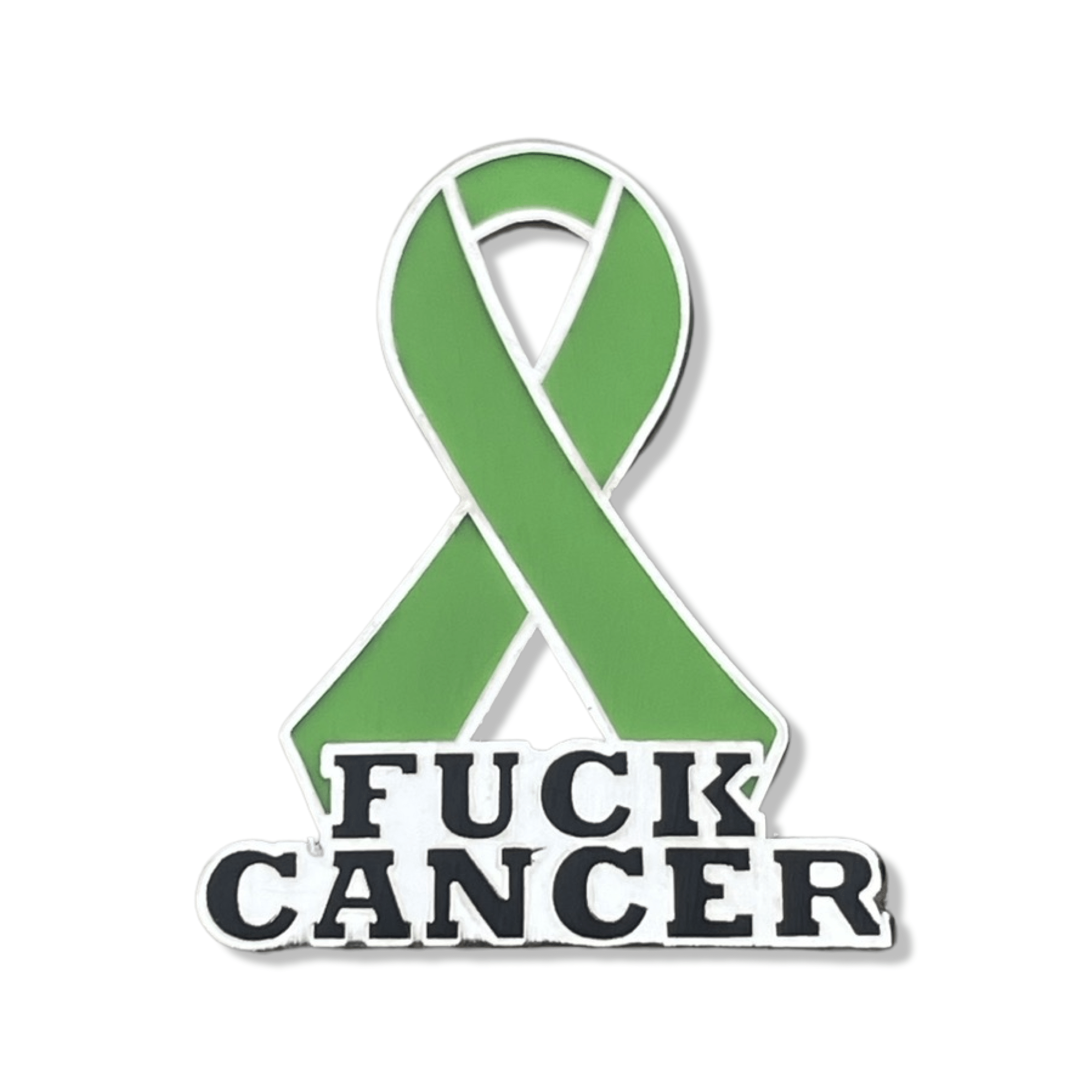 Lime Cancer Ribbon Pin - Hard Enamel Lapel Pin With Rubber Backing