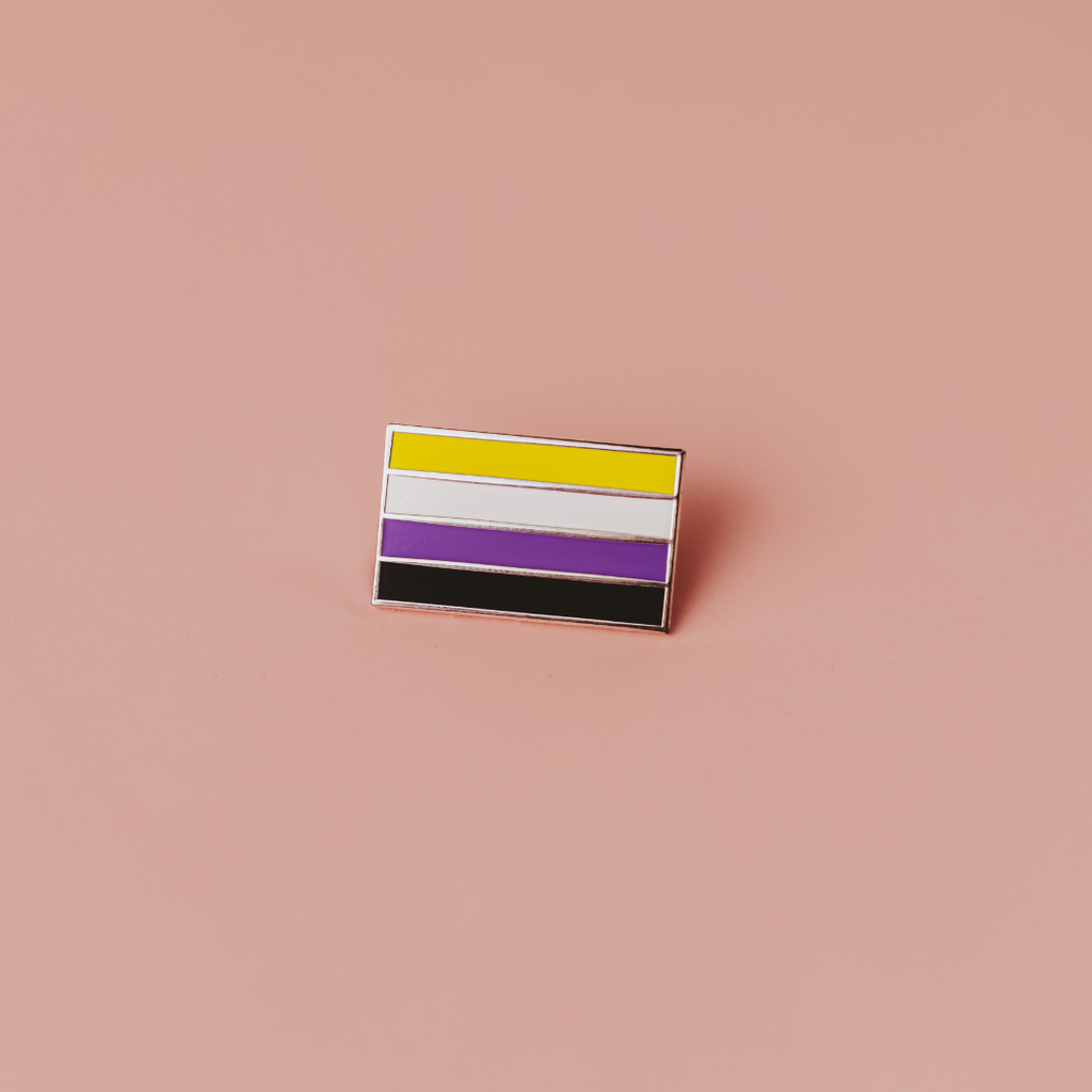 Nonbinary Pride Pin – Hard Enamel Lapel Pin With Double Posts & Secure Backs