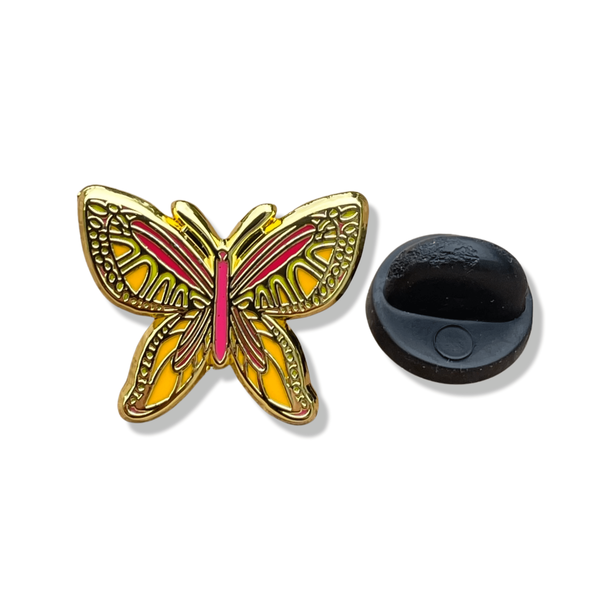 Orange & Red Butterfly Enamel Pin – Symbol of Passion, Courage & Drive