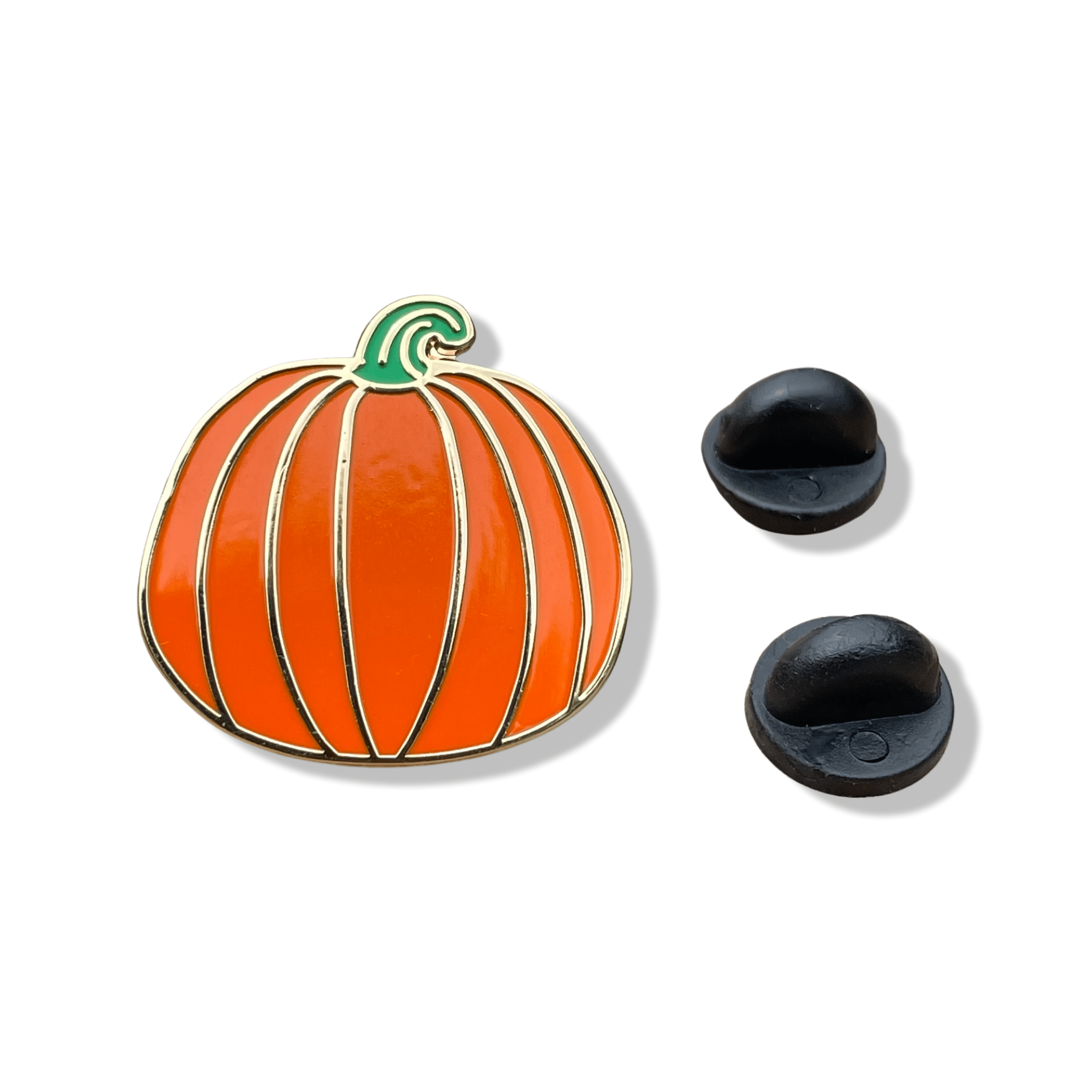 Orange Pumpkin Pin – Hard Enamel Lapel Pin With Secure Double Posts