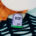 Purple Enamel Pin - Hard Enamel Tombstone Brooch With Secure Double Posts