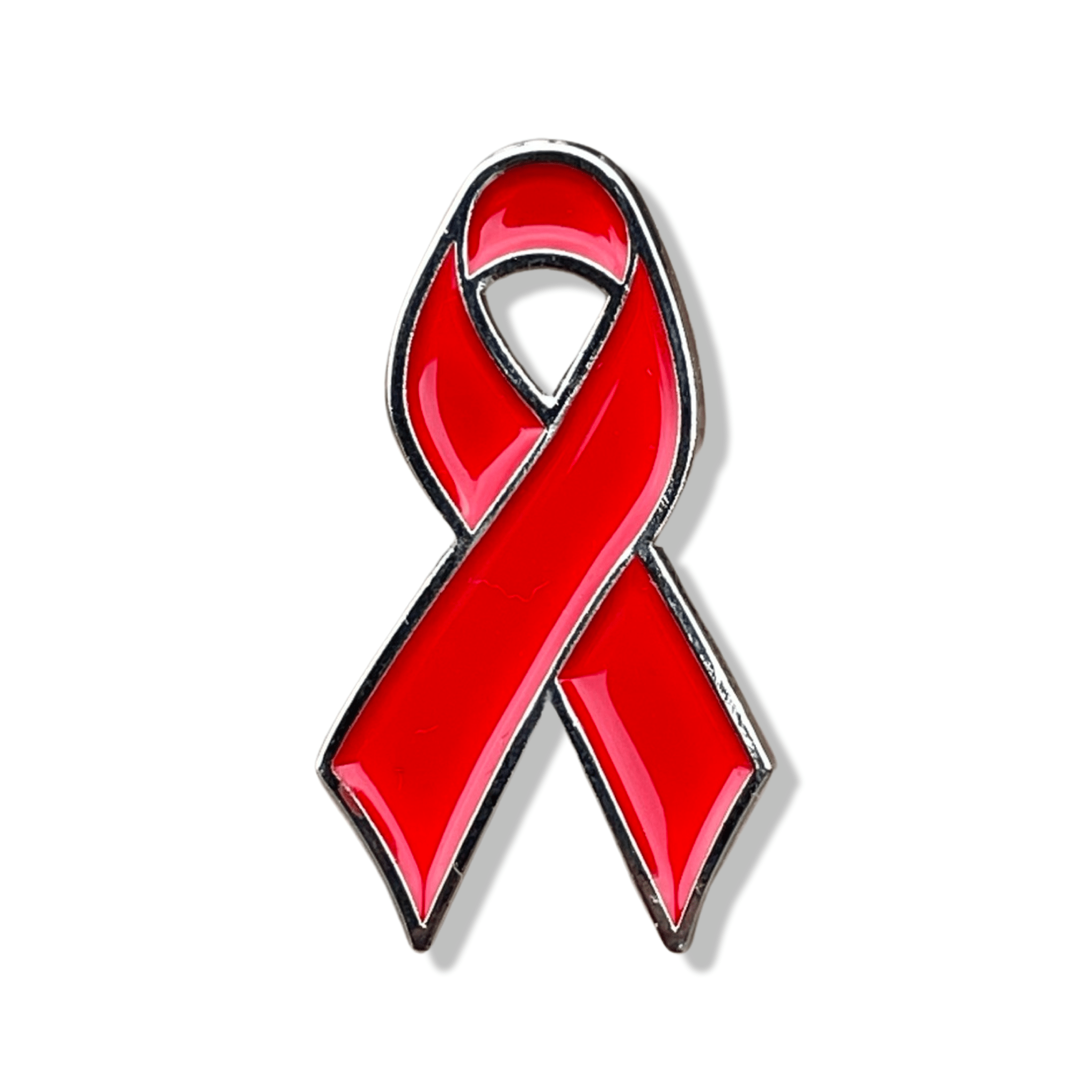Red Awareness Ribbon Pin - Enamel Lapel Accessory With Secure Post