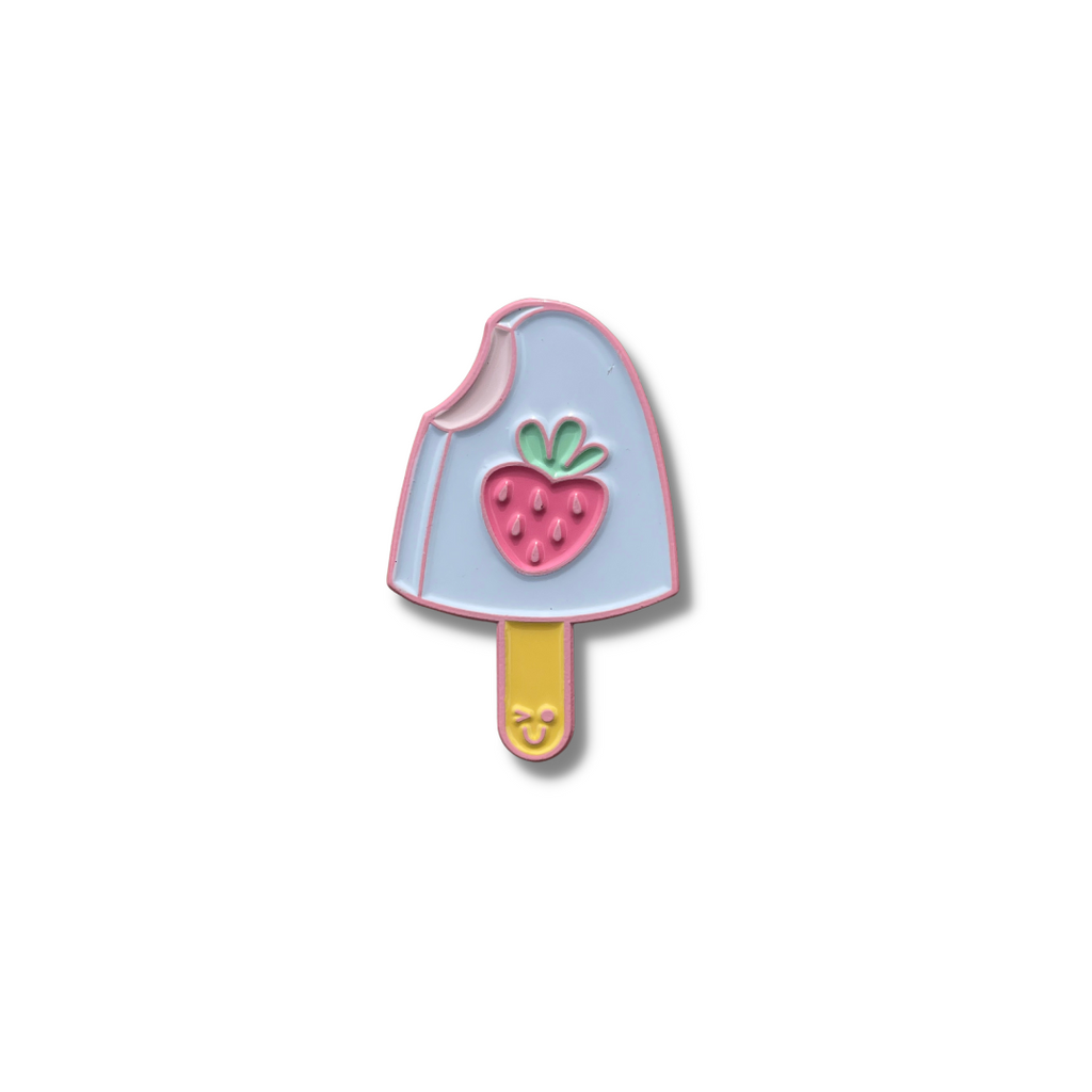 Strawberry Enamel Pin - Cute Ice Cream Lapel Pin Brooch With Gold Or Pink Metal