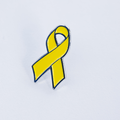 Yellow Awareness Ribbon Pin - Soft Enamel Lapel Pin With Secure Rubber Backing