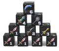 (Black) Sword Dice | Printed d6 Dice Featuring Fantasy Weapons Numbered