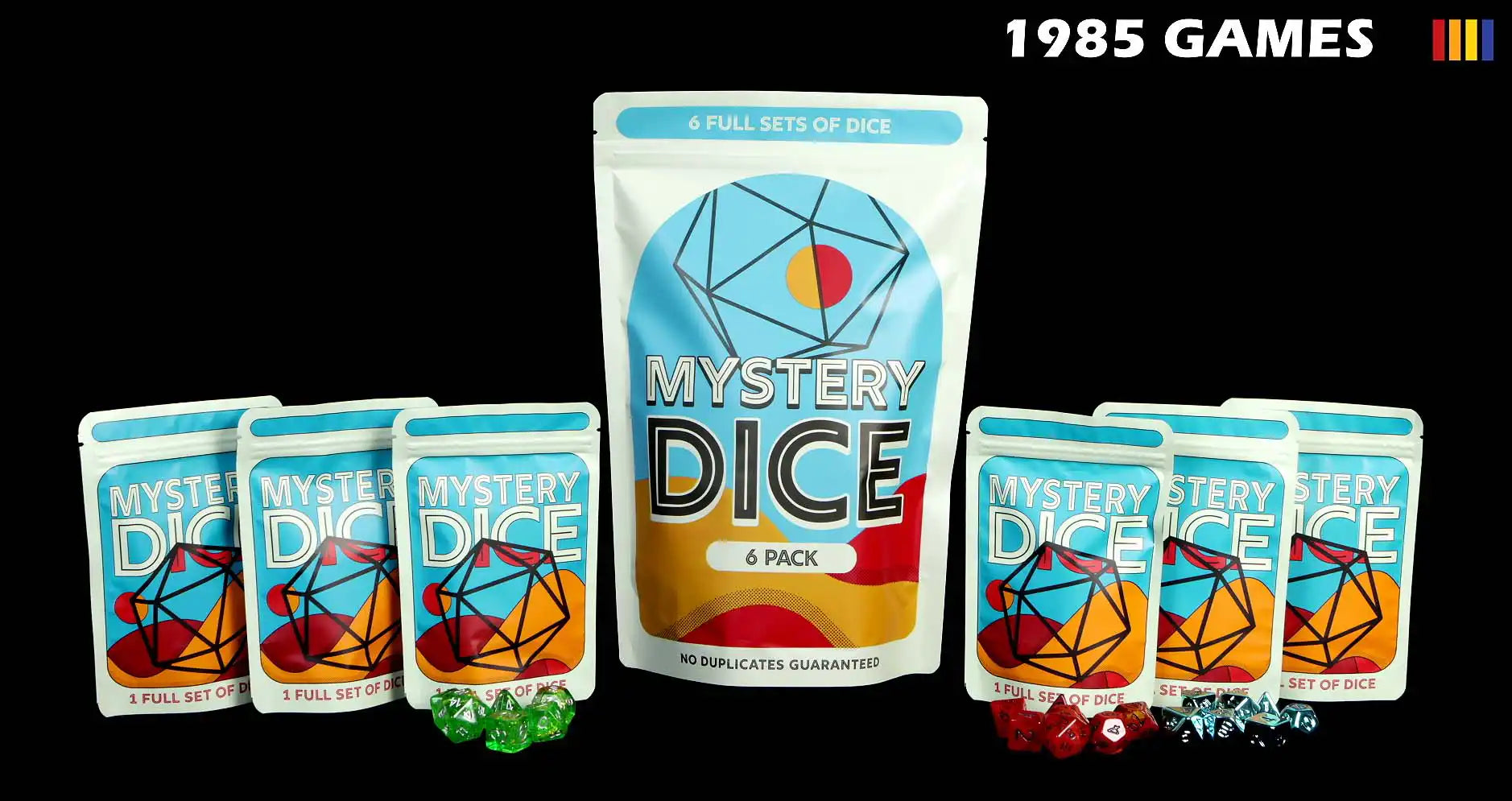 Mystery Dice 6 Pack - Six Sets of TTRPG Dice. No Duplicates!